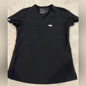 Figs- single pocked, V-neck, size XXS, like new, color black